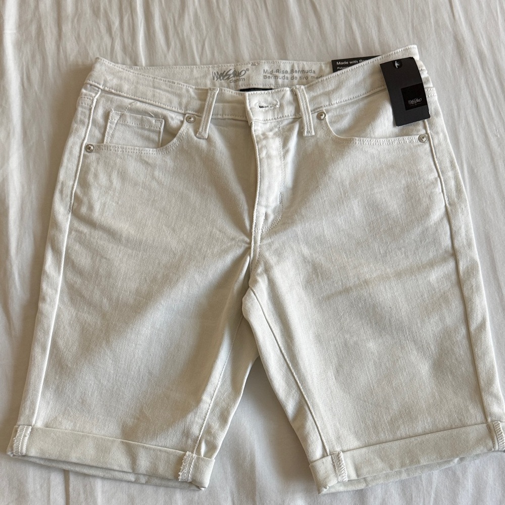Mossimo Supply Co. White Bermuda Shorts
